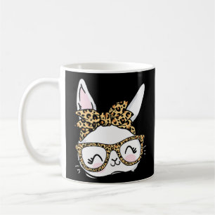 Mug Cute Bunny Face Leopard lunettes Headband Happy Ea