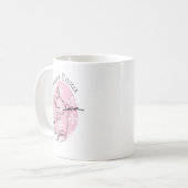 Mug Cute Bunny Line Art Rose Oeuf Printemps (Devant gauche)
