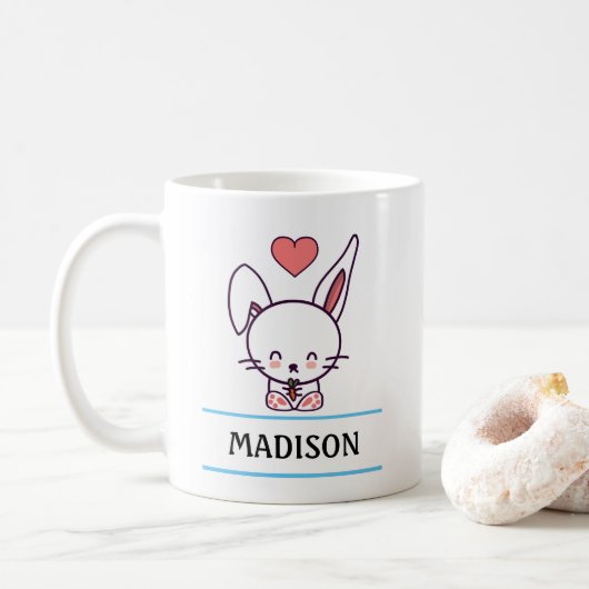 Mug Cute Bunny Personnalisé (Avec donut)