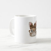 Mug Cute Bunny Rabbit Face Leopard Coquette Bow Glasse (Devant gauche)