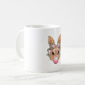 Mug Cute Bunny Rabbit Face Leopard Glasses Girl Happy  (Devant gauche)