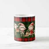 Mug Cute Busy Elves Christmas Green Plaids (Centre)