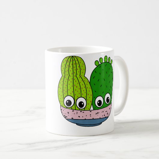Mug Cute Cacti Arrangement In Pottery Bowl (Devant droit)