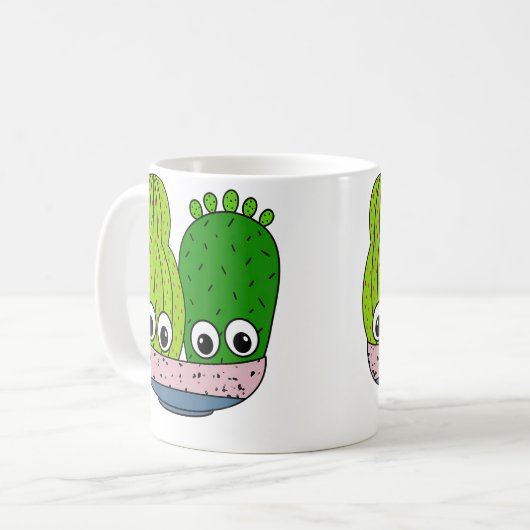 Mug Cute Cacti Arrangement In Pottery Bowl (Devant gauche)