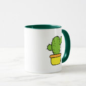 Mug Cute Cactus dans Planteur Jaune (Devant droit)