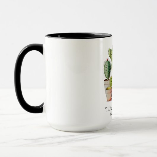 Mug Cute cactus en pot aquarelle (Gauche)