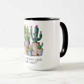 Mug Cute cactus en pot aquarelle (Devant droit)