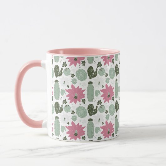 Mug Cute Cactus Succulents Motif (Gauche)