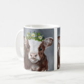 Mug Cute calf with flower crown (Devant gauche)