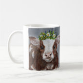 Mug Cute calf with flower crown (Gauche)