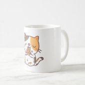 Mug Cute Calico Chat Manger Pizza (Devant droit)