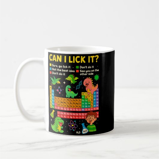 Mug Cute Can I Lick It Dino Periodic Table Science Hum (Gauche)