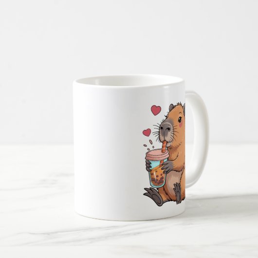 Mug Cute Capybara Boba Tea Bubble (Devant droit)