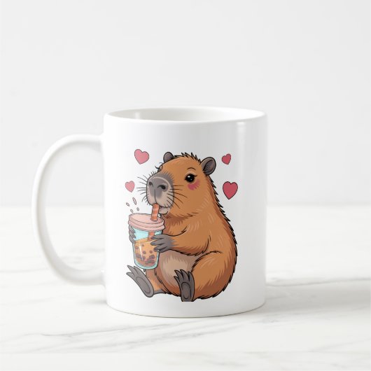 Mug Cute Capybara Boba Tea Bubble (Gauche)