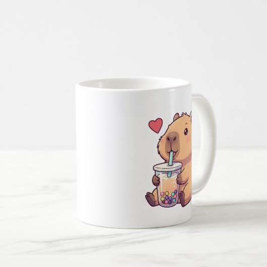 Mug Cute Capybara Boba Tea Bubble pour fille (Devant droit)
