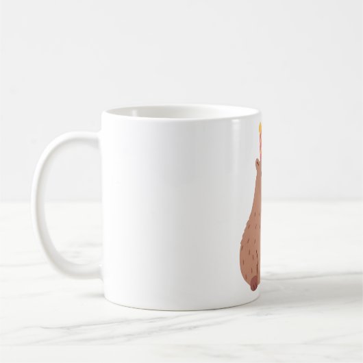 Mug Cute Capybara Et Cake Anniversaire (Gauche)