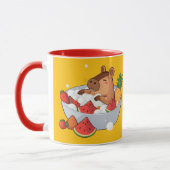 Mug Cute Capybara Fruit Bath Spa Day Kawaii Animal Ill (Gauche)