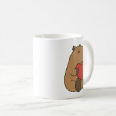 Mug Cute Capybara Hugging Heart Valentine (Devant droit)