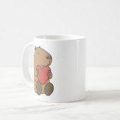 Mug Cute Capybara Hugging Heart Valentine (Devant gauche)