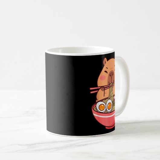 Mug Cute Capybara Ramen Kawaii Kids Boys Girls Cool An (Devant droit)