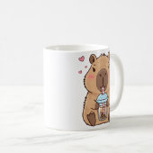 Mug Cute Capybara Siroter Boba Tea Chill Vibes Art (Devant droit)