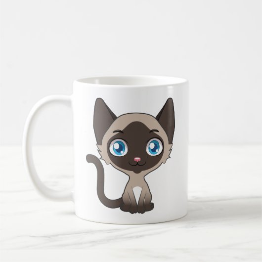 Mug Cute caricature chat siamese (Gauche)