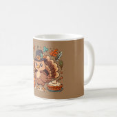 Mug Cute caricature Thanksgiving dinde et citrouille (Devant droit)