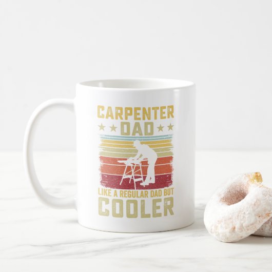 Mug Cute Carpenter Cool Papa Retro Cadeau (Avec donut)