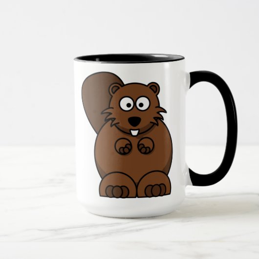 Mug Cute Cartoon Beaver Funny Bois Animal (Droite)