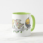 Mug Cute Cartoon Birds Mug, Adorable Bird Illustration (Devant droit)