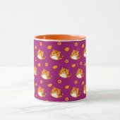 Mug Cute Cartoon Cat Seamless Pattern | Kawaii Orange  (Centre)