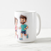 Mug Cute Cartoon Couple Jogging Together – Healthy Lif (Devant droit)