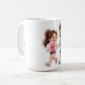 Mug Cute Cartoon Couple Jogging Together – Healthy Lif (Devant gauche)