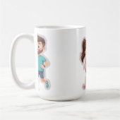 Mug Cute Cartoon Couple Jogging Together – Healthy Lif (Gauche)
