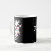 Mug Cute Cartoon Cow Drinking Milk From Glass (Devant gauche)