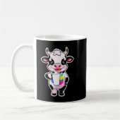 Mug Cute Cartoon Cow Drinking Milk From Glass (Gauche)