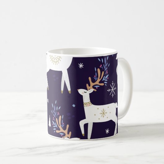 Mug Cute cartoon deer seamless pattern, nursery backgr (Devant droit)