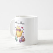 Mug Cute Cartoon Easter Chick with Pastel Eggs Heart (Devant gauche)