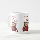 Mug Cute Cartoon Kitten in a Box with Hearts (Devant gauche)