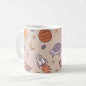 Mug Cute Cartoon Outer Space Seamless Pattern Design (Devant gauche)