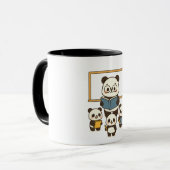Mug Cute Cartoon Panda enseignant et élèves de l'école (Devant gauche)