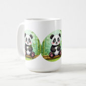 Mug Cute Cartoon Panda on Bamboo Patch (Devant gauche)