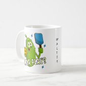 Mug Cute Cartoon Pickle Wanna Play Nom Pickleball (Devant gauche)