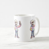 Mug Cute Cartoon Skeleton Selfie - Corps Entier Tendan (Devant droit)