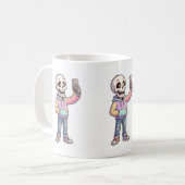 Mug Cute Cartoon Skeleton Selfie - Corps Entier Tendan (Devant gauche)