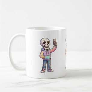 Mug Cute Cartoon Skeleton Selfie - Corps Entier Tendan