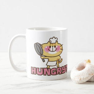Mug Cute Cat Caricature Chef Pink Funny Kids Party
