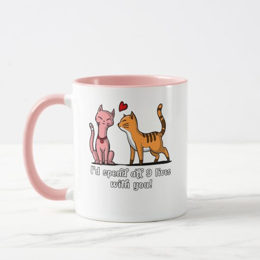 Mug Cute Cat Couple Funny Kittens Valentines Jour (Gauche)