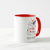 Mug Cute Cat Couple Personnalisé Saint Valentin (Devant droit)