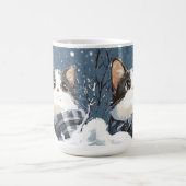 Mug Cute cat cozy winter snow (Centre)